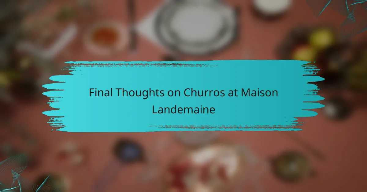Final Thoughts on Churros at Maison Landemaine